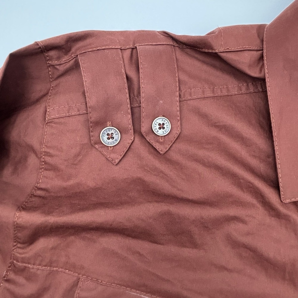 Royal Prestige Mens XL Shirt NWT Brown Cotton Military Streetwear Biker Buckle - Picture 8 of 16